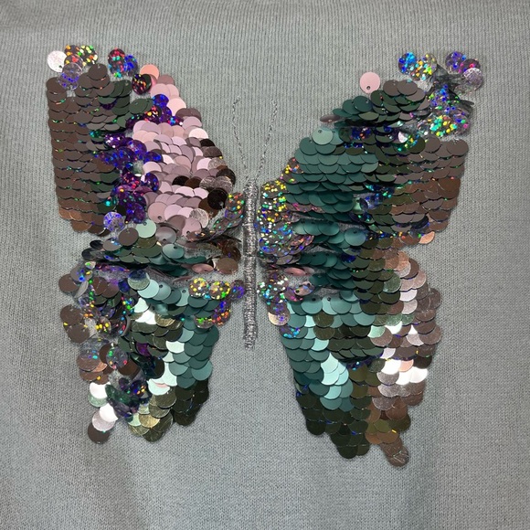 H&M Mint Sweater with Sequin Butterfly - Picture 4 of 7